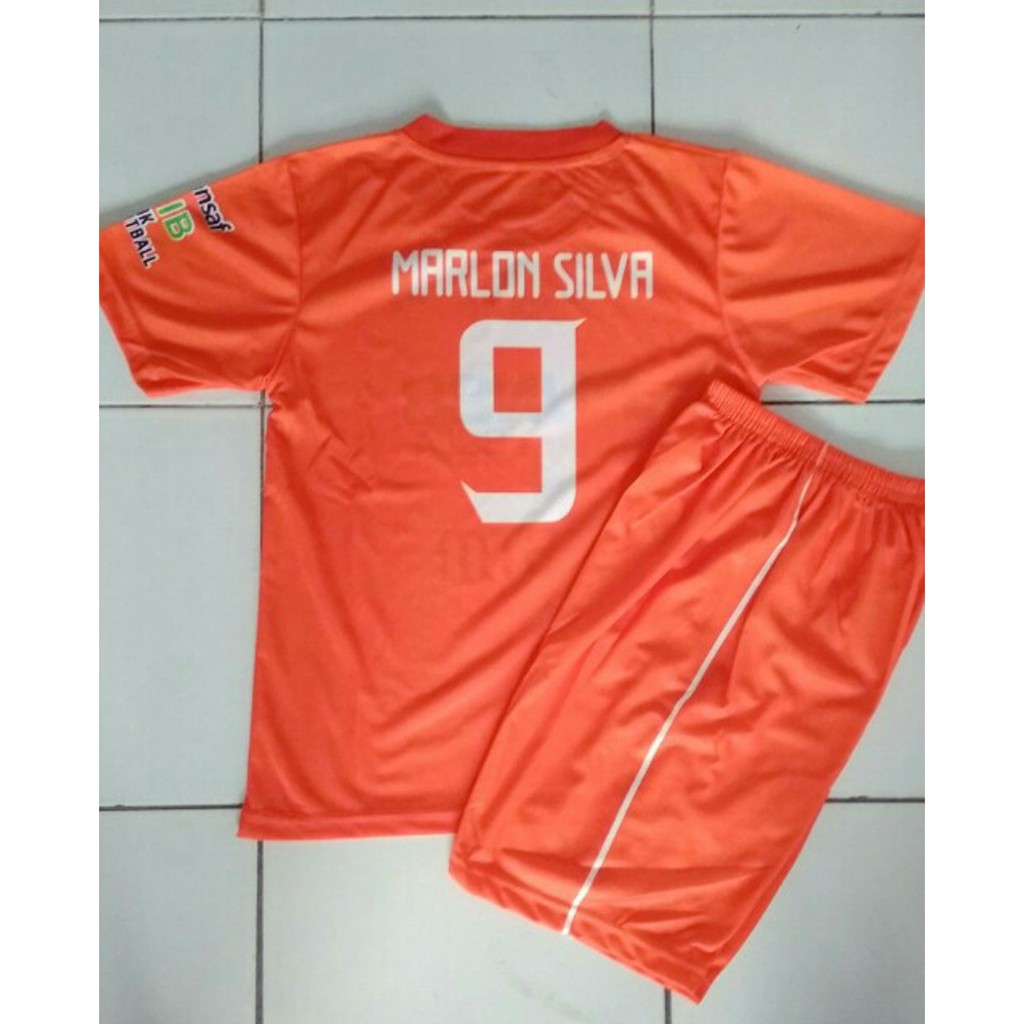 Jersey Bola Kids Pusamania Borneo fc Home 2018 9 MARLON SILVA Baju Bola Anak anak Borneo fc Terbaru