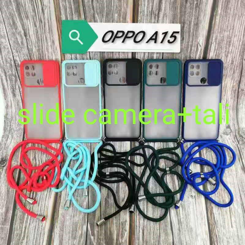 SOFT CASE DOVE SLIDING KEMERA TALI LAYNARD OPPO A15 NEW