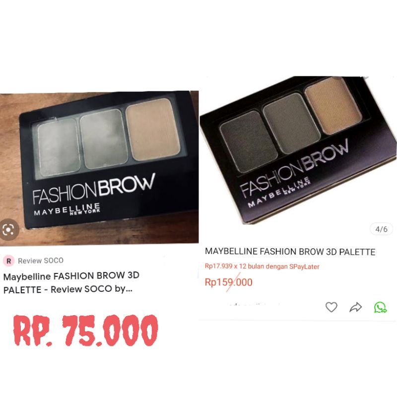 Eyebrow kit Maybelline Fashion Brow 3D Palette Original