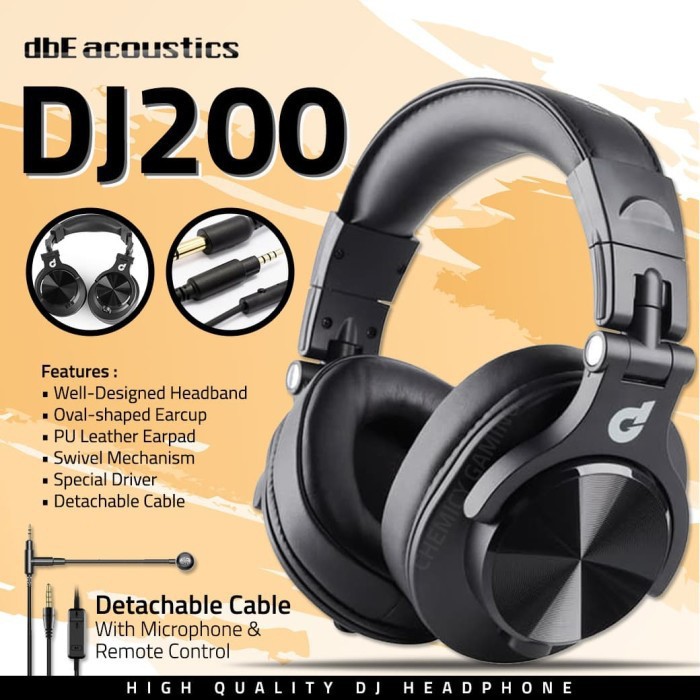 Headset dbE DJ200 Foldable Headphone 3.5MM 6.3MM - Gaming - Garansi