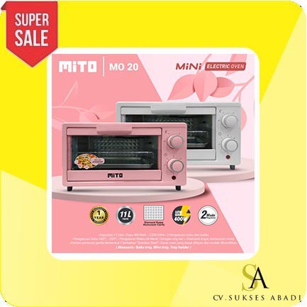 Mito Electric Oven Mini MO-20 11L MO 20 Oven Kecil Low Watt 400W Oven Toaster Termurah Surabaya