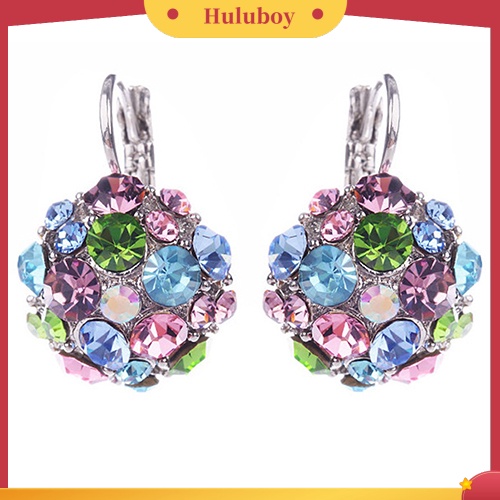 Hu Hu Hu Hu Hu Alat Bantu Pasang Kacamata♡ Anting Kait Gantung Wanita Desain Bola Cubic Zirconia Warna Warni Untuk Pesta