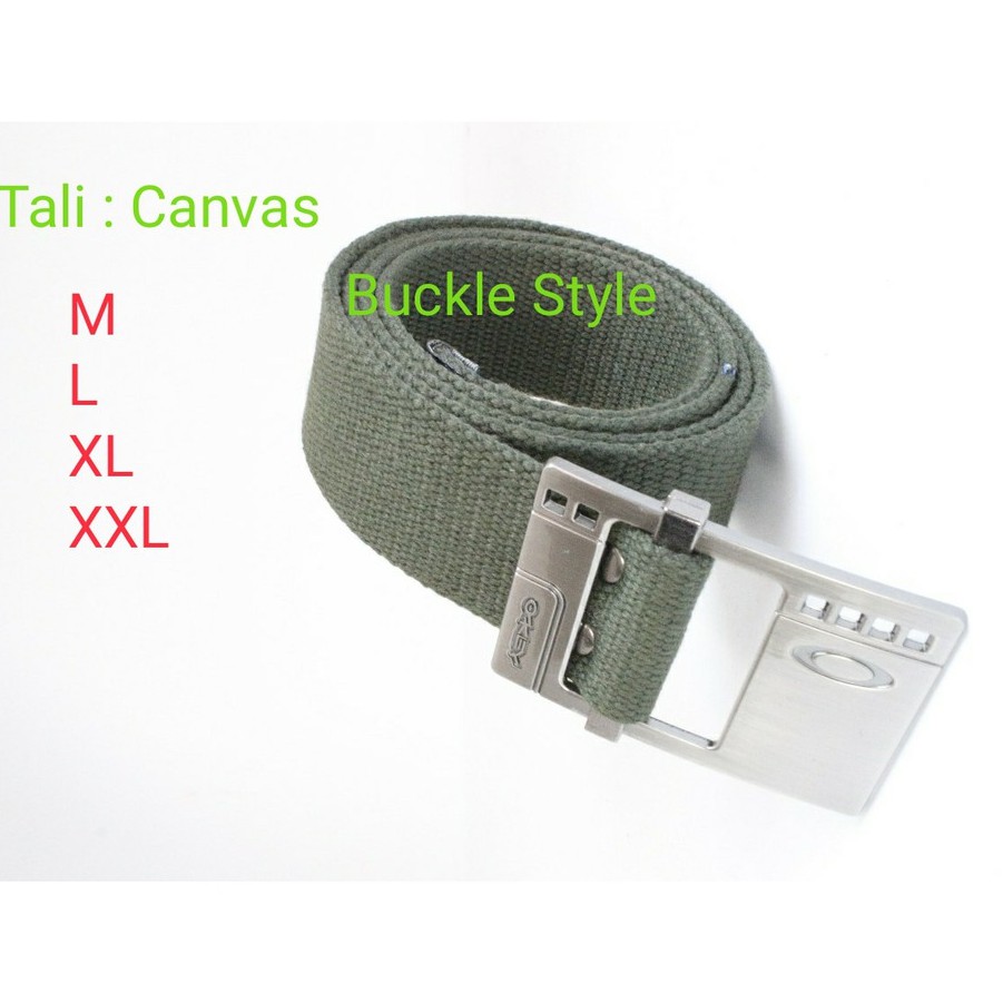 Buckle Style - Ikat Pinggang Pria Bahan Canvas - Ikat Pinggang Kepala Oxley Silver