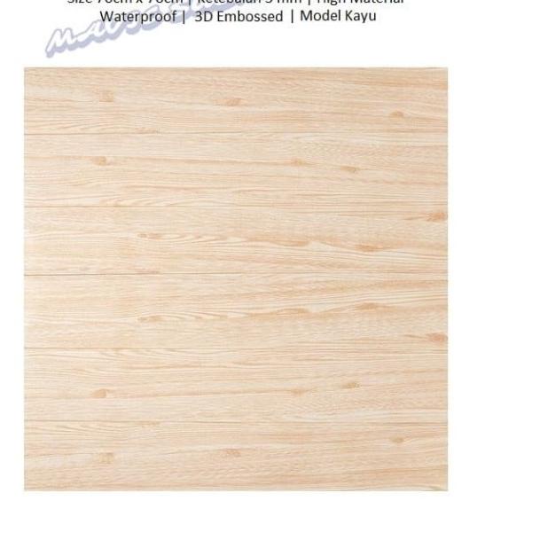 ♫ WALLPAPER 3D ZT0204 WOOD FOAM CREAM WALLPAPER DINDING MOTIF KAYU ✶