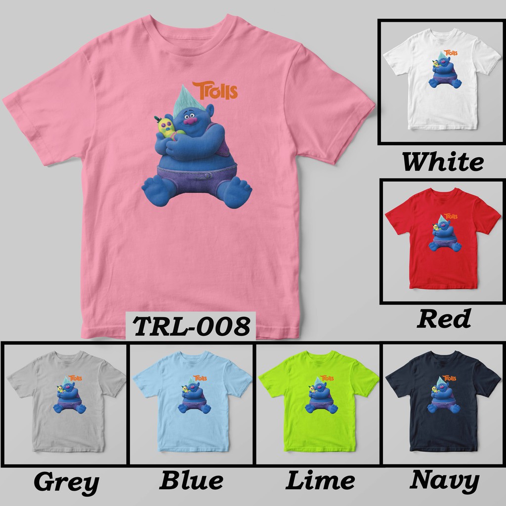 [FREE NAMA !!] Kaos Anak &amp; Family Trolls 100% COTTON PREMIUM