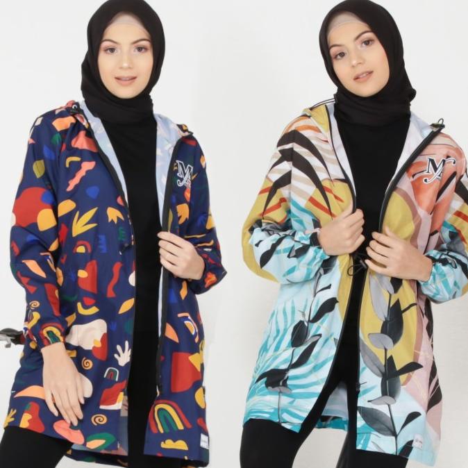 Jaket parasut printing wanita - Jaket olahraga sepeda gowes -long