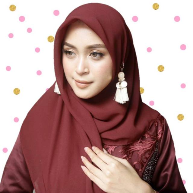 A02 Anting hijab juntai rumbai gold