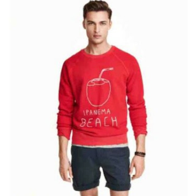 Sweater LOGG HnM Ipanema Beach Sweatshirt Red Original H&M