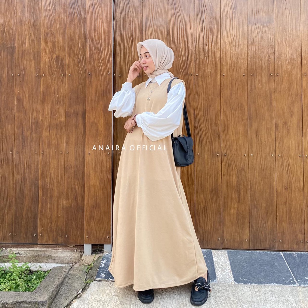 ANAIRAOFFICIAL DRESS WANITA BASIC DRESS OUTER DRESS DRESS HIJAB BAJU MUSLIM DRESS OBLONG