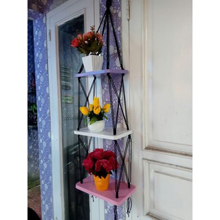  rak  dinding 3 susun custom  kotak vintage dapur  kayu 