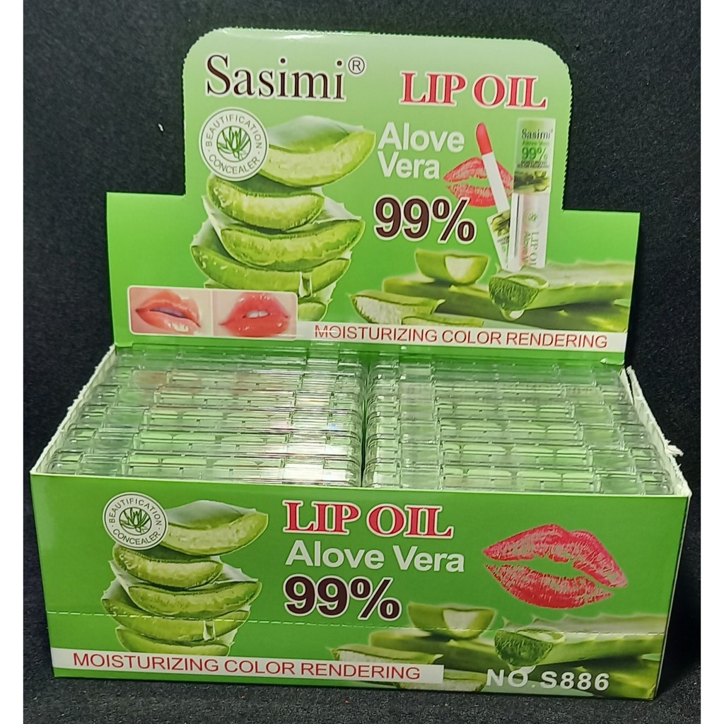 PROMO PER PAK ISI 6 LIP OIL SASIMI ALOEVERA S.886