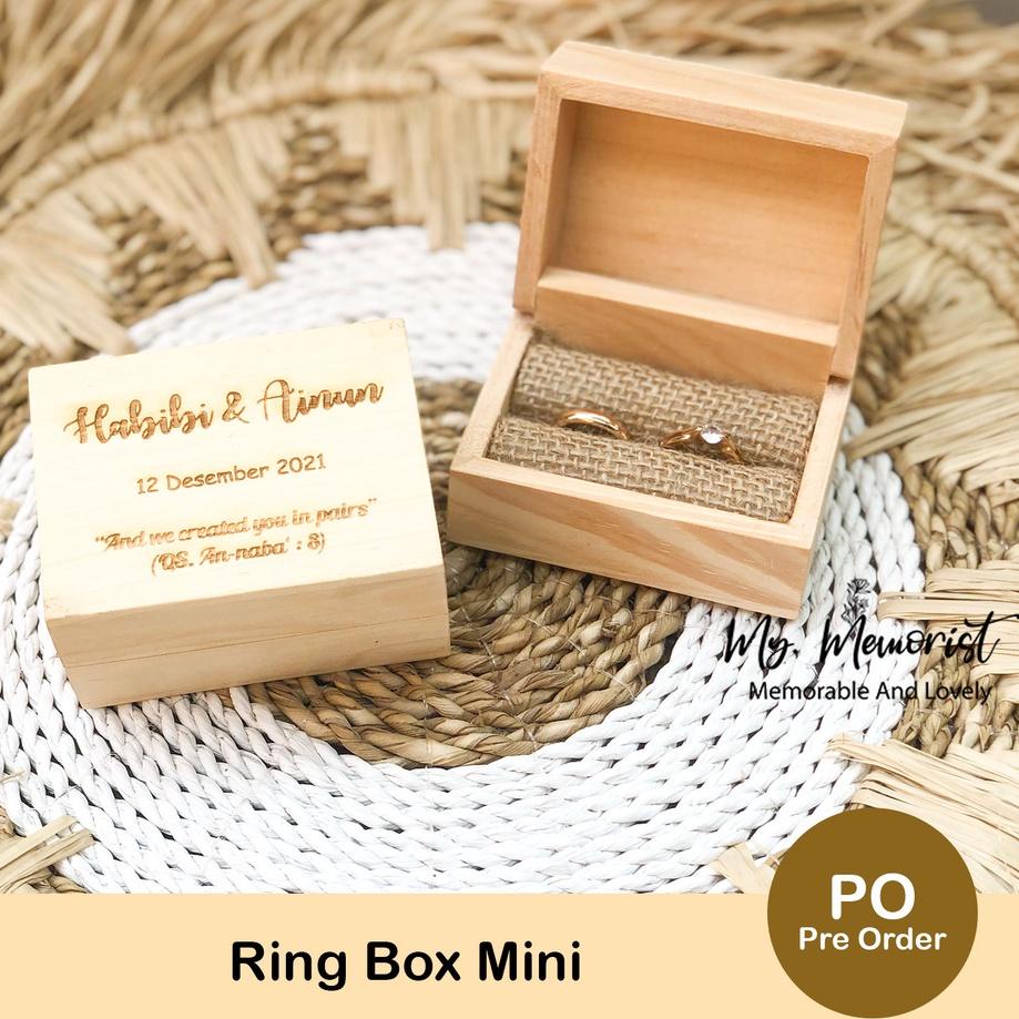

Hot Sale - Ring Box Mini Kotak Cincin Ring Bearer Ringbox Kayu Kotak Lamaran Kotak Wedding Kotak Pernikahan 드