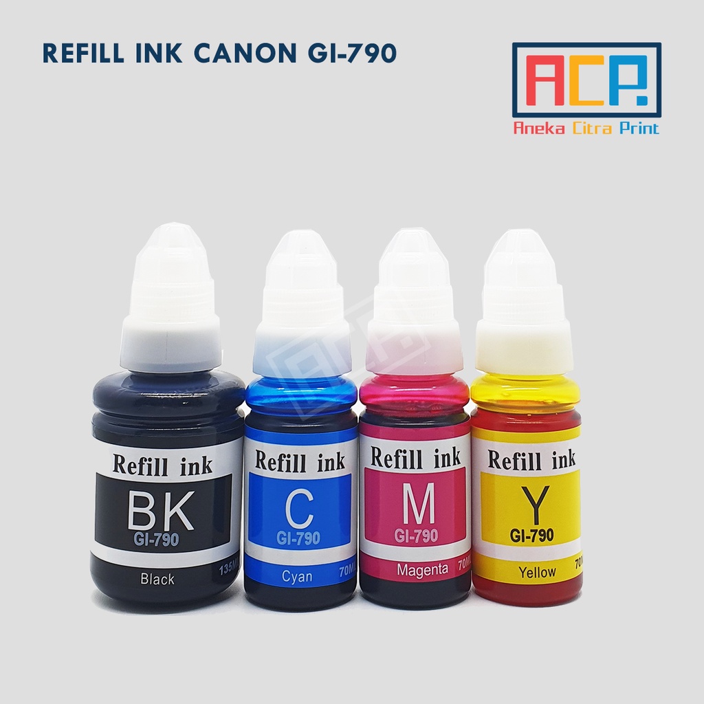 ACP Premium Refill Ink GI-790 - Tinta Dye Canon G1000 G2000 G3000 G4000 G1010 G2010 G3010 G4010