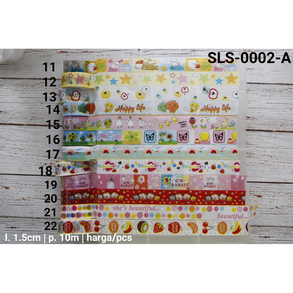 SLS-0002-A SELOTIP WASHI MOTIF FANCY BOX KUE KERING PLASTIK COOKIES