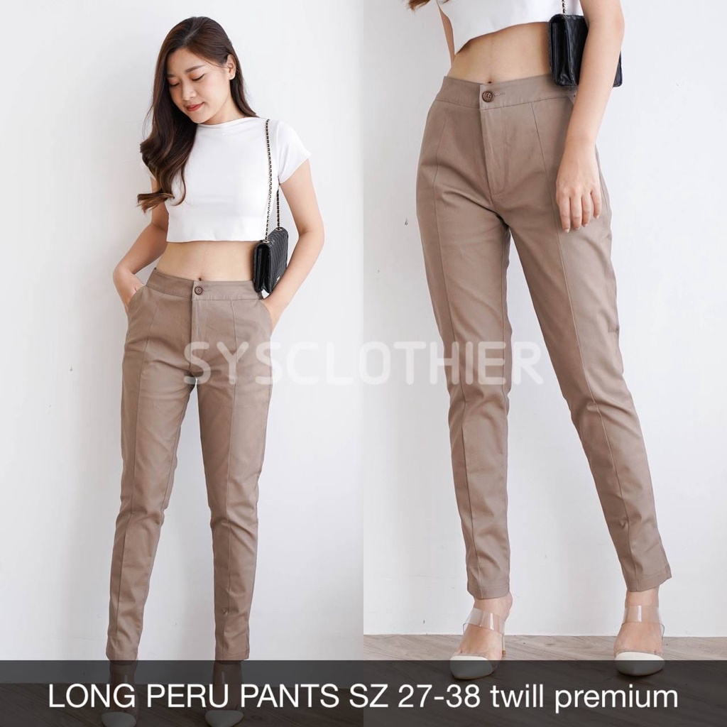 CELANA PANJANG WANITA LONG PERU PANTS MOCCA