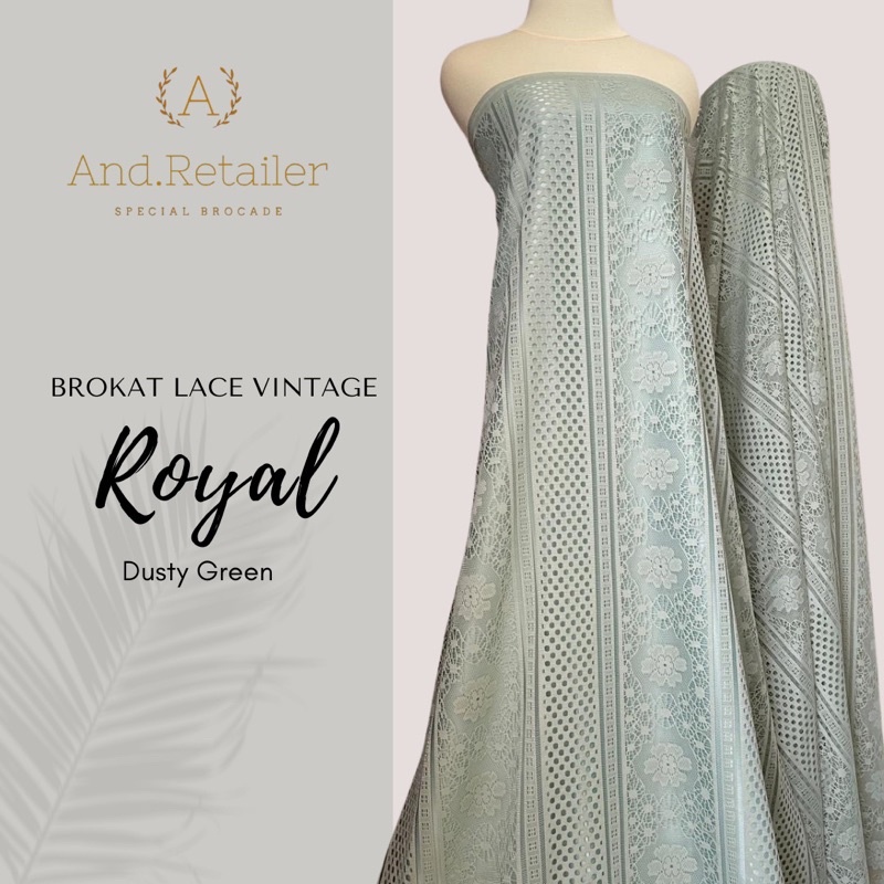 Brokat Lace Vintage Royal warna Pastel Blue