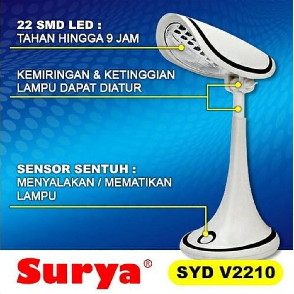 LAMPU BELAJAR EMERGENCY / LAMPU BACA / LAMPU MEJA / SURYA SYD V2210