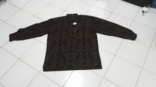 Risna Batik Krb192 B Kawung Kemeja Batik Pria Lengan Panjang Regular Fit