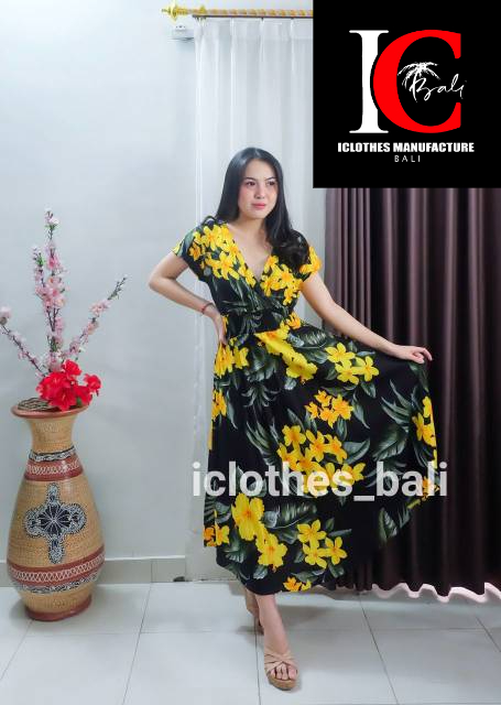 DRESS MOZA LENGAN ML004//LONG DRESS/DRESS MOZA BALI/GROSIR BALI/GROSIR DRESS/DRESS BALI