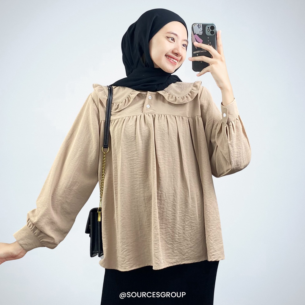 VS - QUILA BLOUSE ATASAN WANITA MUSLIM | BLOUSE KERAH RUFFLE WANITA