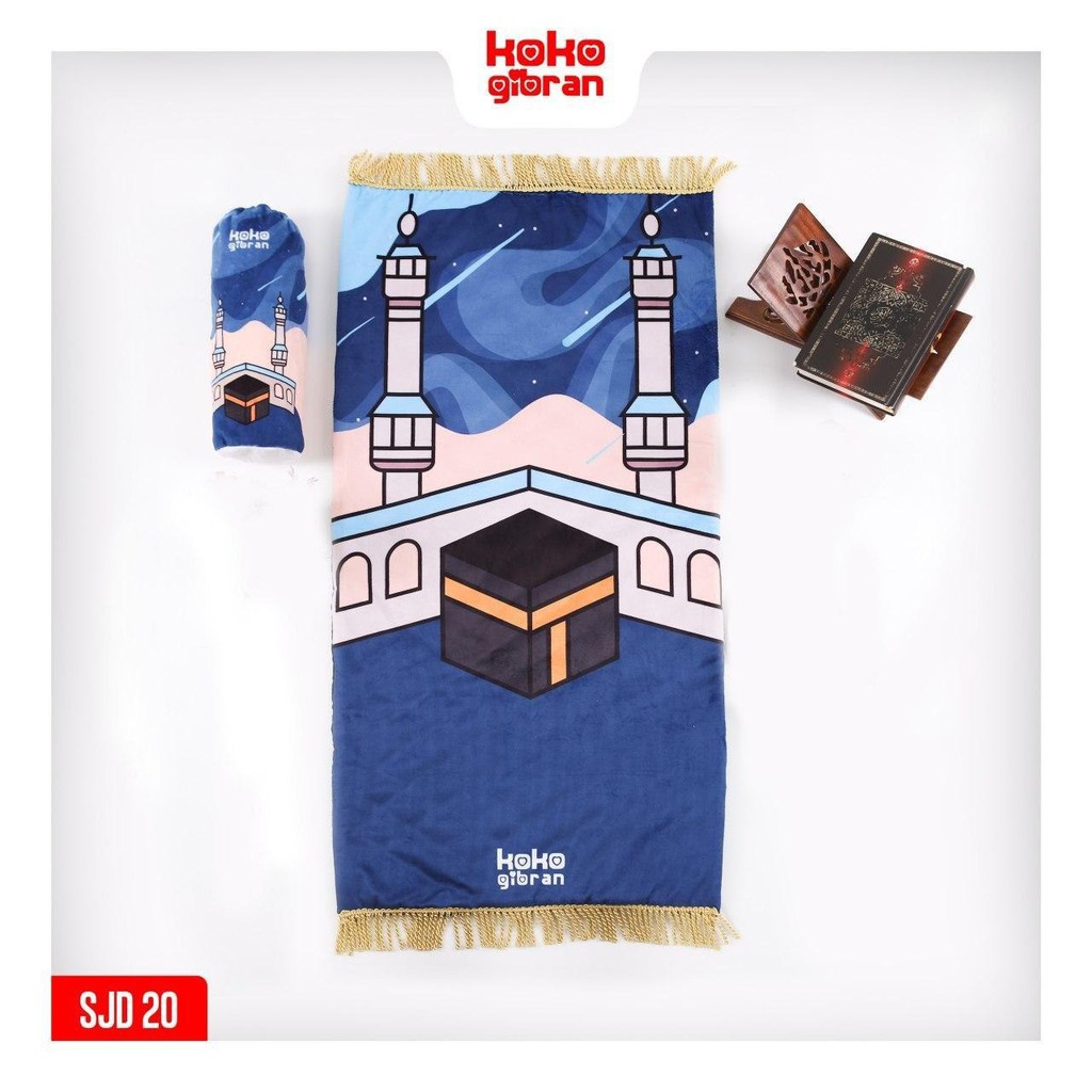 FREE POUCH Sejadah Custom Nama - Sejadah Laki Laki - Sejadah Printing - Sajadah Nama Anak - Sajadah Koko Gibran - Sejadah Nama - Perlengkapan Shalat Sajadah Anak Karakter - Sajadah Anak-SJD20