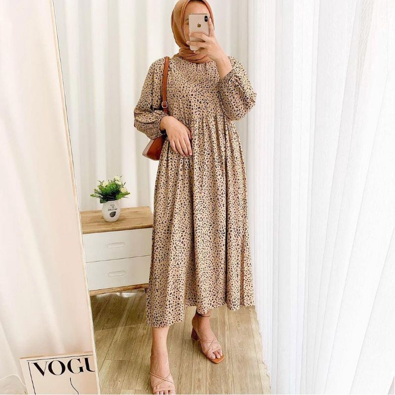 Naira Midi Dress Muslim Midi Rayon Viscose