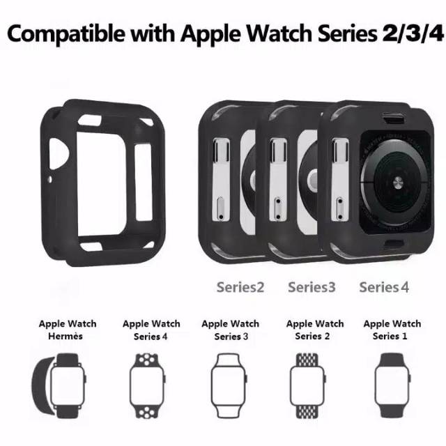 Soft jelly case apple watch 42mm 44mm 40mm 38mm series 1 2 3 4 5 6 TPU silicon case cover casing