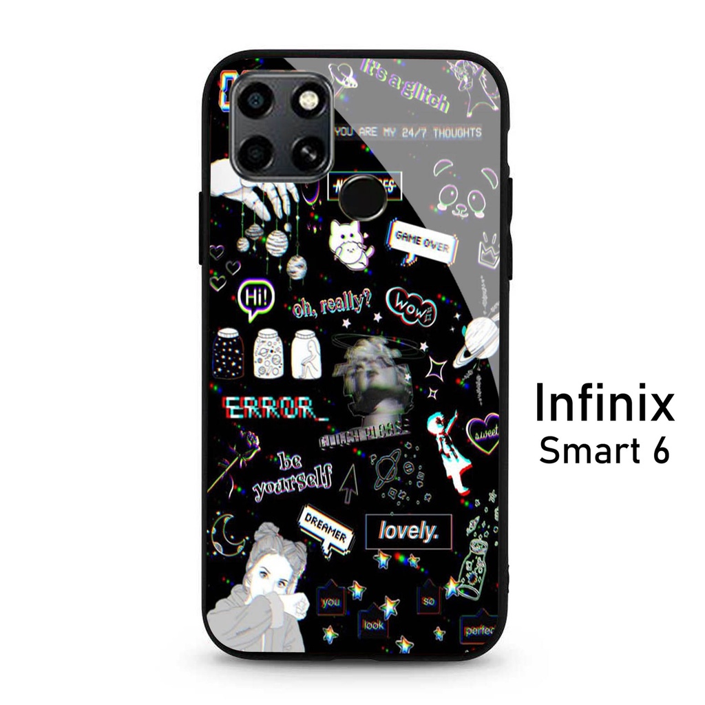 Case Infinix  Smart 6 - Softcase Glass Kaca Infinix Smart 6 - A64 - Case Hp Infinix Smart 6 - Casing
