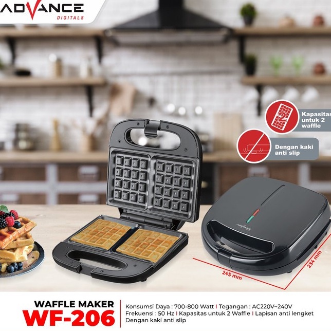 ADVANCE WAFFLE MAKER/CETAKAN WAFFLE WF-206