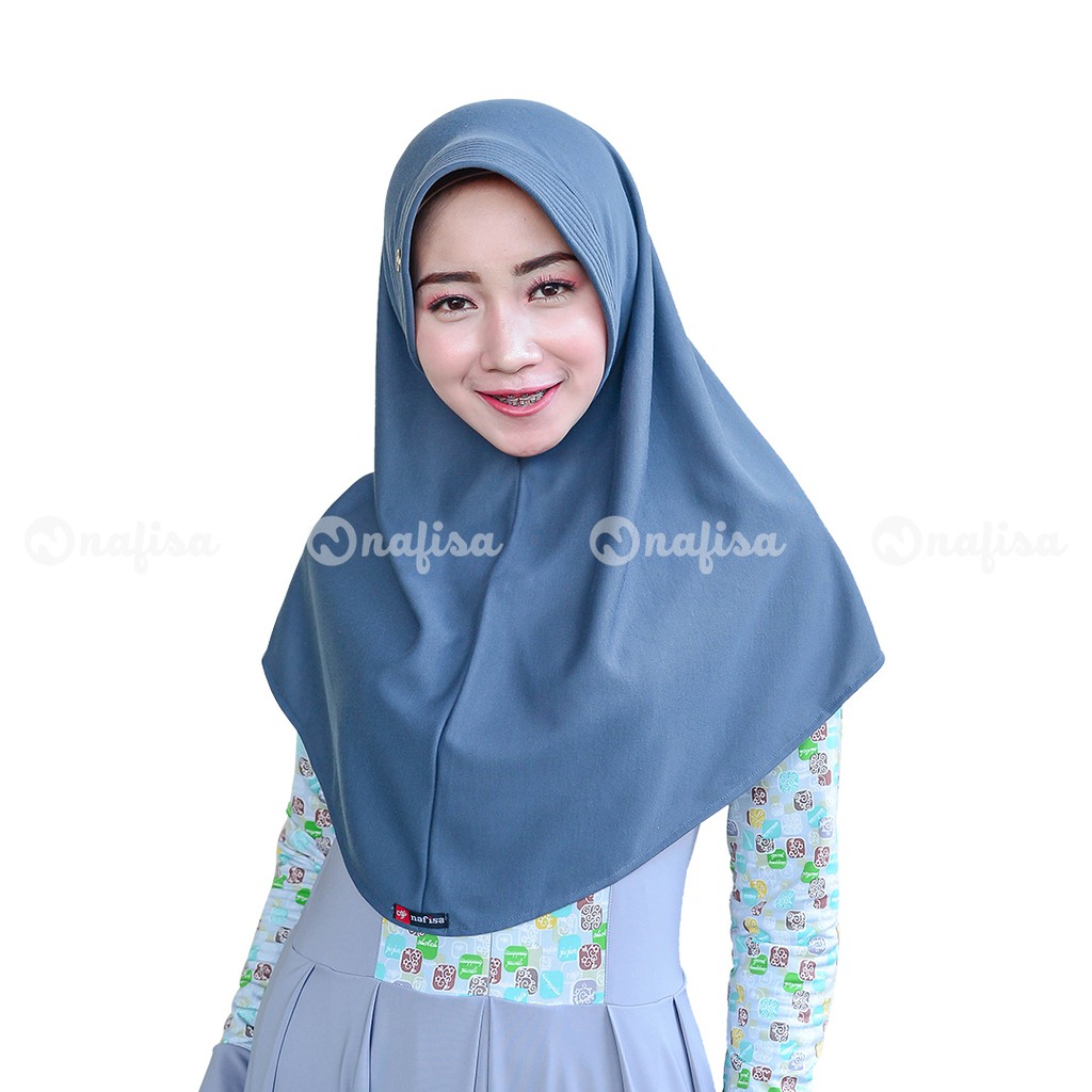 TERMURAH ASHA Hijab Instan Kaos | Jilbab Instan Khimar Syar'i Kerudung Instan Pad Kaos-Abu Tua
