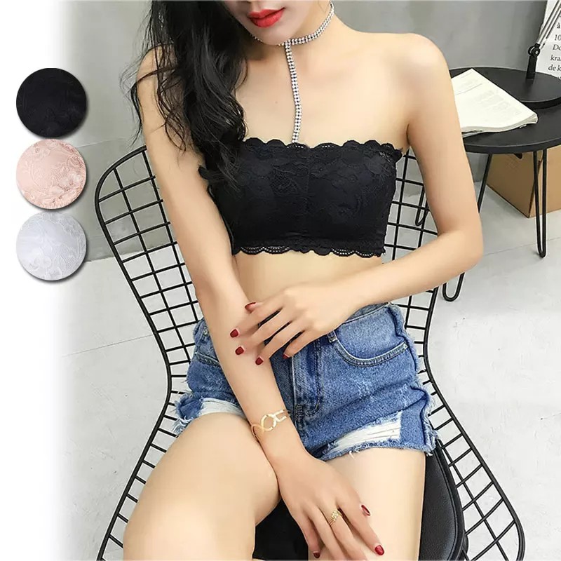 Kemben Bandeau Sexy Model Tanpa Tali Dengan Busa Crop Top TN20