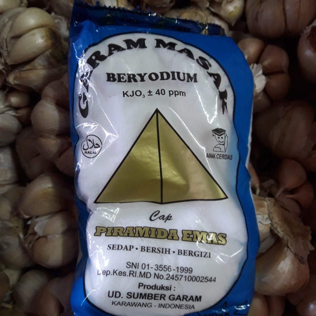 Garam Beryodium Cap Piramida Emas 250 g