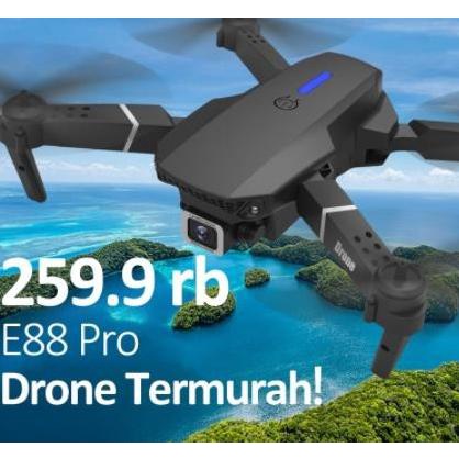 [ Promo ] Olla E58 Dual Shot Drone Hitam - Drone Untuk Foto Dan Video - E88-B - Drone Kamera Dan Aks