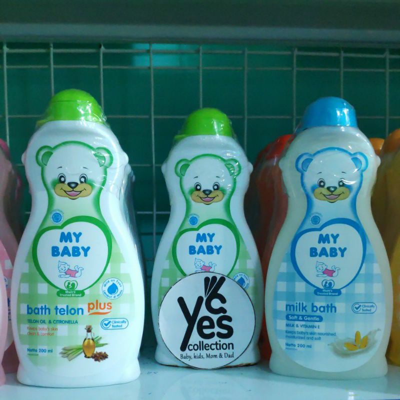 shampo my baby 200 ml 100ml mybaby hair and body wash sampo sabun mandi cair bayi madu minyak zaitun Pink Kuning Merah Hijau Biru Orange