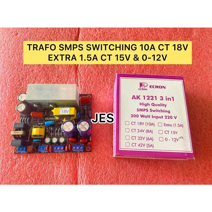 Trans Former Trafo Smps Switching 10A Ct 18V Extra 1.5A Ct 15V & 0-12V