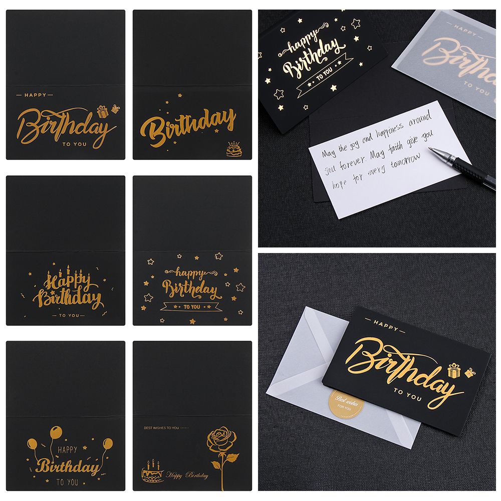 Row Notecards Kartu Ucapan Terima Kasih Model Amplop Warna Hitam Untuk Hadiah Ulang Tahun / Bisnis