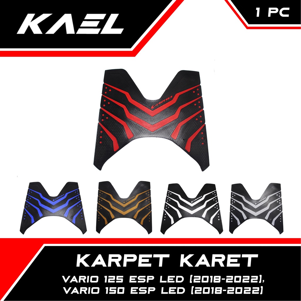 Karpet Karet Honda Vario 125-150 New LED eSP 2018-2019-2020-2021-2022 Keset Pijakan Alas Kaki Motor Merah-Biru-Putih-Abu-Emas-Gold