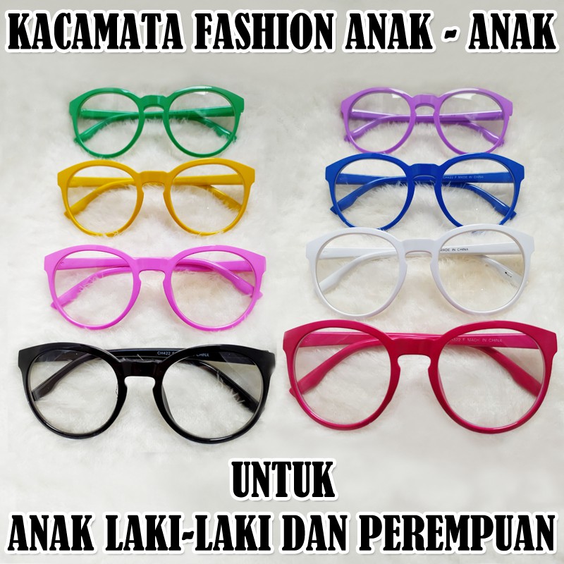 Kacamata Anak anak Fashion Oval Transparan Kids Glasses Unisex Kaca mata Anak  Bulat Oval Multicolor