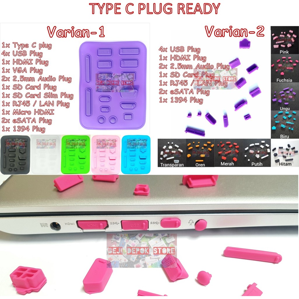 Dust Plug Laptop / Penutup Port Laptop / Anti Debu Universal