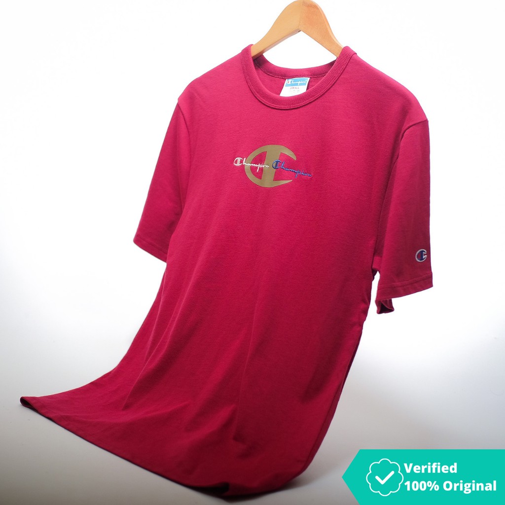 Tshirt Champion Heritage Life Tee Big C-Logo Small Script Maroon Red