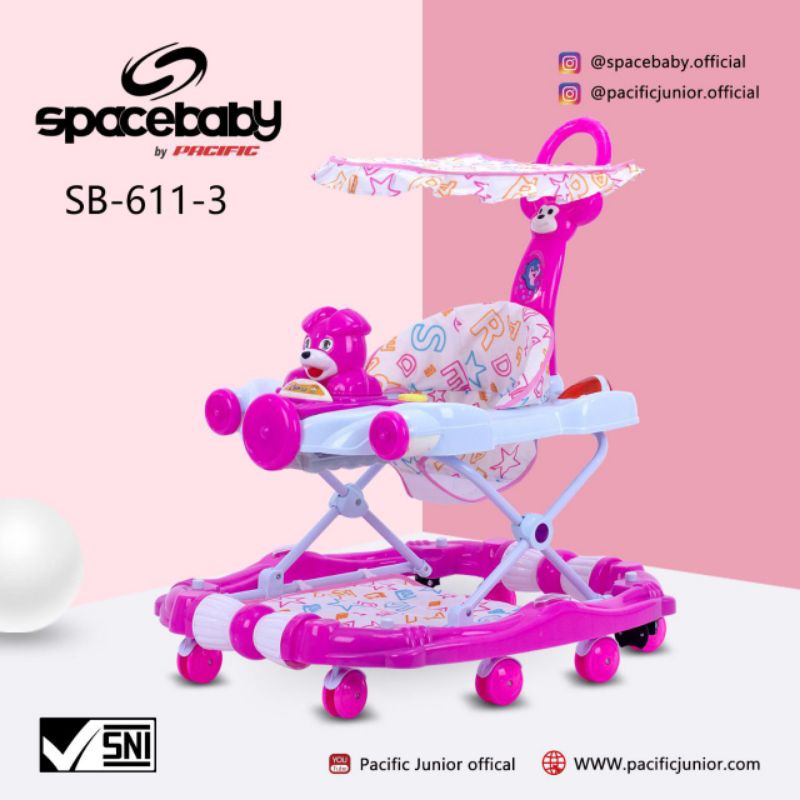 DIJAMIN TERMURAH Baby Walker Apolo Space Baby SB 611-3 / SB611-3 Alat bantu belajar berjalan baby