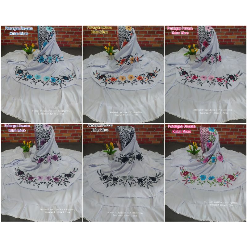 MUKENAH PALING BESTSELLER MUKENA POTONGAN SETELAN ATAS BAWAH KATUN IMPORT SUPER PREMIUM BORDIR KUDUS