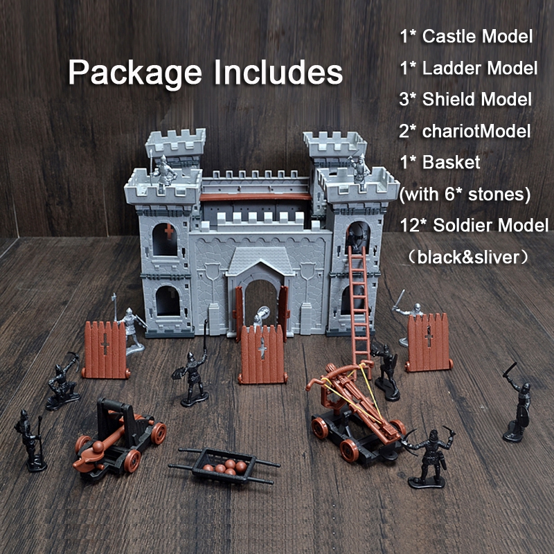 Set Mainan Action Figure Model Istana Tentara UK Medieval Statis Untuk Edukasi Anak