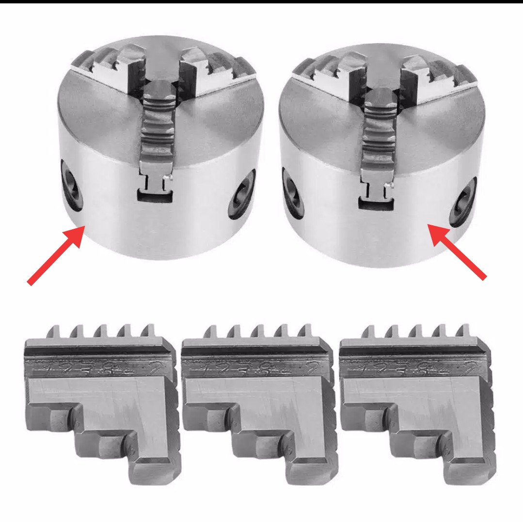K11-80 Inside Jaw Chuck Self-centering Metal Lathe Chuck Jaws Metal Processing Tool 3pcs/pair