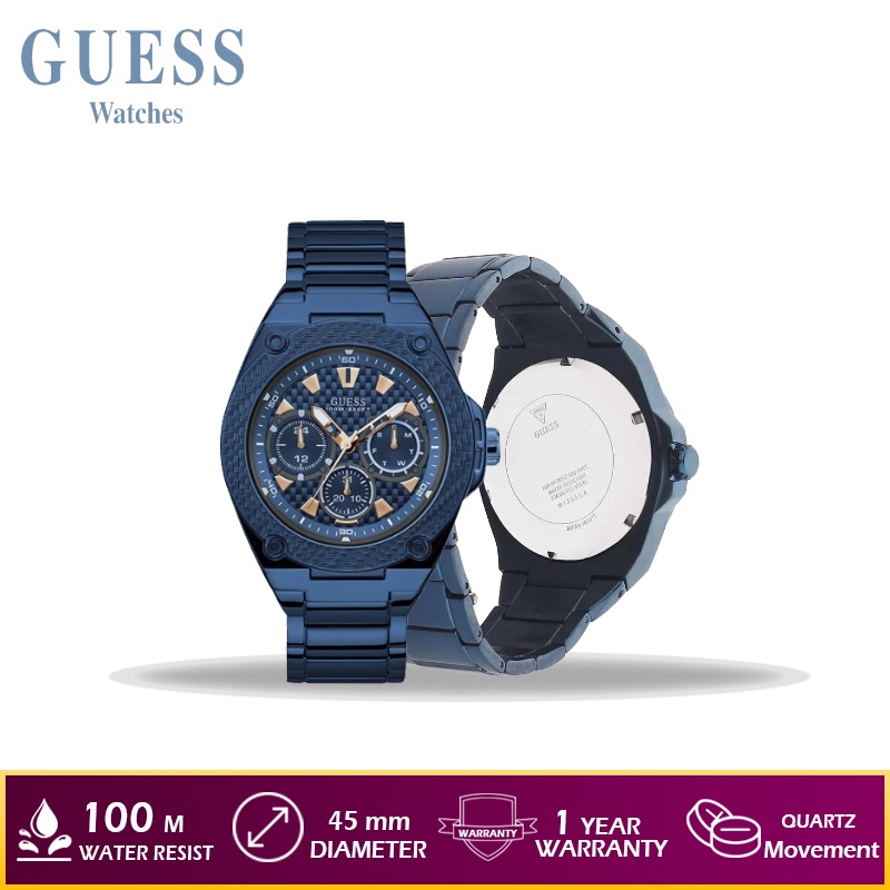 Jam Tangan Pria GUESS W1305G4 - Biru Original