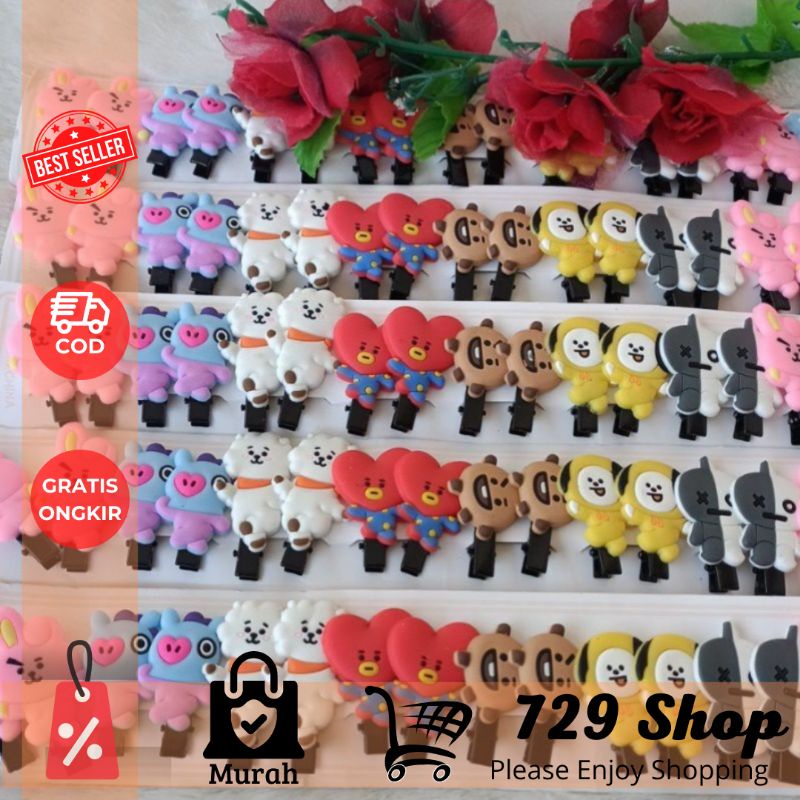 Jepit rambut karekter BT21 Cocok Untuk Anak Best Seller Kualitas Import