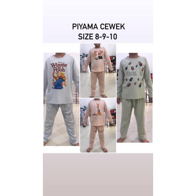 Piyama anak perempuan iyada terbaru among us, winnie the pooh, dll