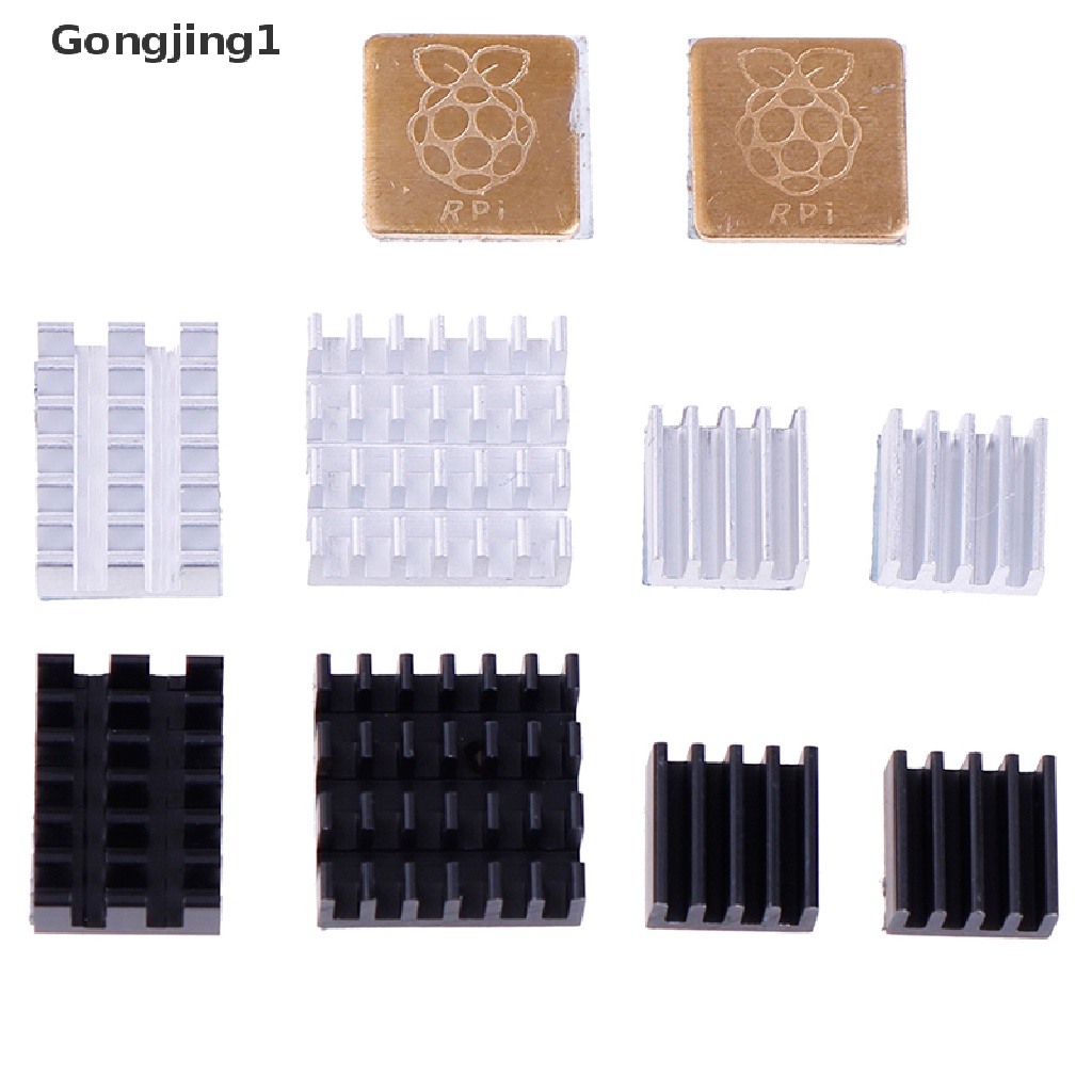 Gongjing1 5Pcs Radiator Heatsink Aluminum Untuk Raspberry Pi 2 / 3 / 4 3B + 4B