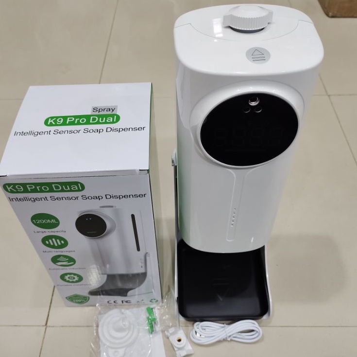K9 Pro Dual Sensor Termometer [2 in 1] Soap Dispenser otomatis + Triopod 2 mtr