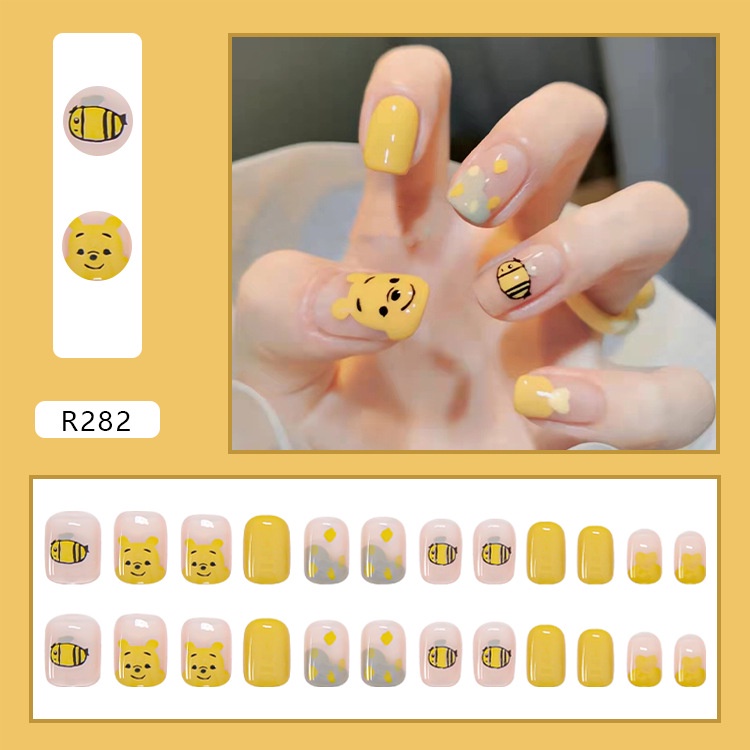 24pcs / Set Kuku Palsu DIY Untuk Nail Art